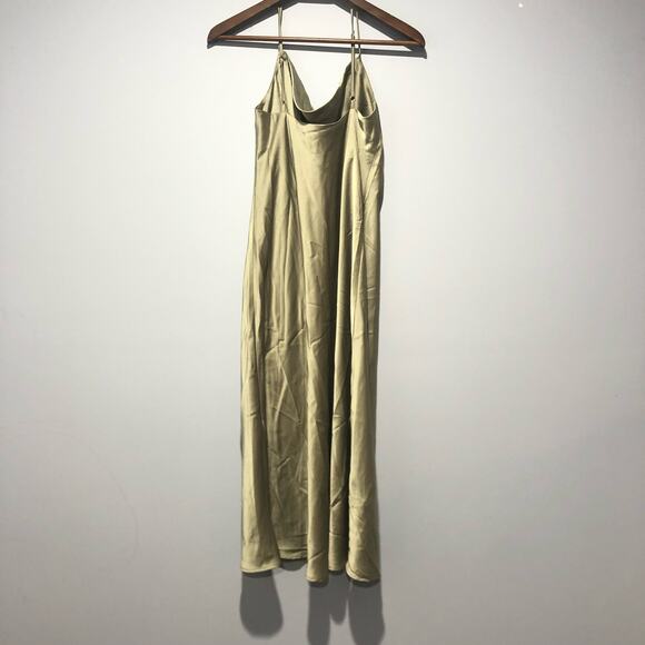 Show Me Your Mumu Womens's Verona Cowl Dress Moss Green Luxe Satin Size S - Picture 6 of 6